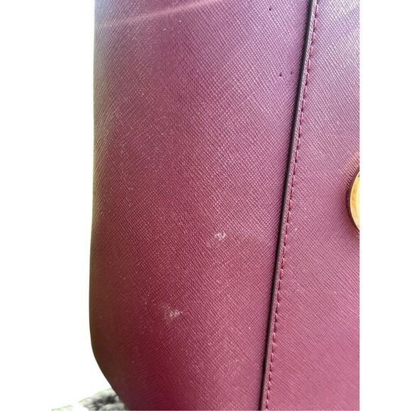 Michael Kors Walsh maroon Merlot structured multifunctional tote bag career - Picture 5 of 13